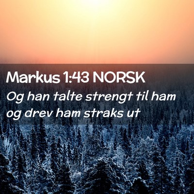 Picture 02 - Markus 1:43 NORSK - Og han talte strengt til ham og drev ham straks - Bible Verse Picture