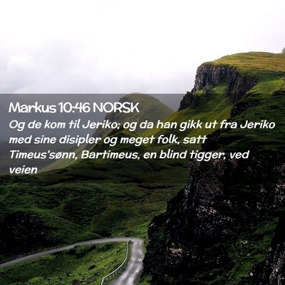 Picture 02 - Markus 10:46 NORSK - Og de kom til Jeriko; og da han gikk ut fra - Bible Verse Picture
