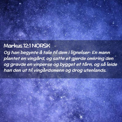 Picture 02 - Markus 12:1 NORSK - Og han begynte å tale til dem i lignelser: En - Bible Verse Picture