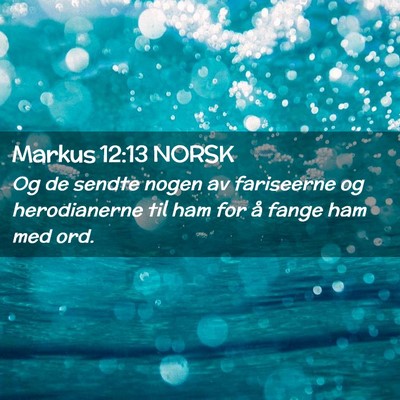 Picture 02 - Markus 12:13 NORSK - Og de sendte nogen av fariseerne og herodianerne - Bible Verse Picture