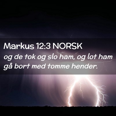 Picture 02 - Markus 12:3 NORSK - og de tok og slo ham, og lot ham gå bort med - Bible Verse Picture