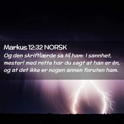 Picture 02 - Markus 12:32 NORSK - Og den skriftlærde sa til ham: I sannhet, - Bible Verse Picture