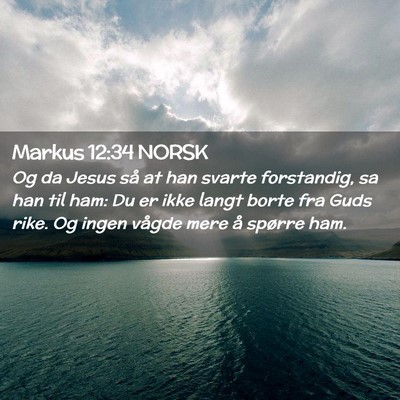 Picture 02 - Markus 12:34 NORSK - Og da Jesus så at han svarte forstandig, sa han - Bible Verse Picture