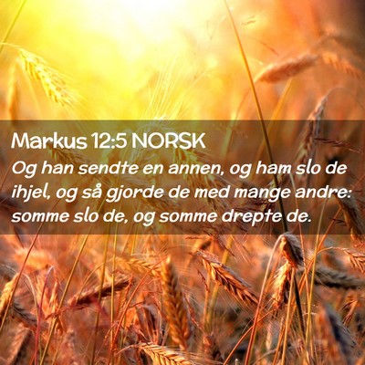 Picture 02 - Markus 12:5 NORSK - Og han sendte en annen, og ham slo de ihjel, og - Bible Verse Picture