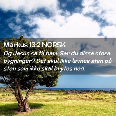 Picture 02 - Markus 13:2 NORSK - Og Jesus sa til ham: Ser du disse store - Bible Verse Picture