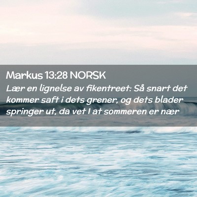 Picture 02 - Markus 13:28 NORSK - Lær en lignelse av fikentreet: Så snart det - Bible Verse Picture