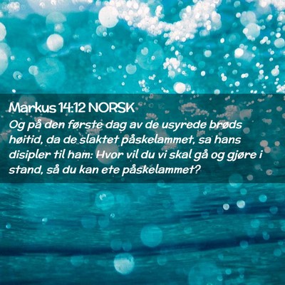 Picture 02 - Markus 14:12 NORSK - Og på den første dag av de usyrede brøds - Bible Verse Picture
