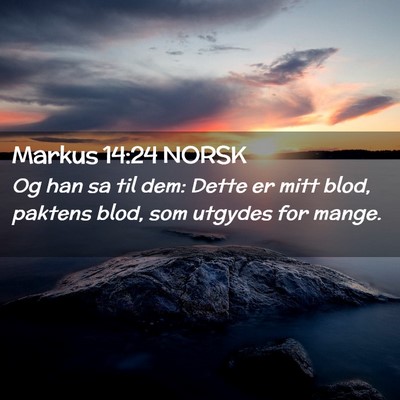 Picture 02 - Markus 14:24 NORSK - Og han sa til dem: Dette er mitt blod, paktens - Bible Verse Picture