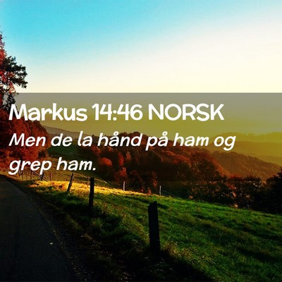 Picture 02 - Markus 14:46 NORSK - Men de la hånd på ham og grep - Bible Verse Picture