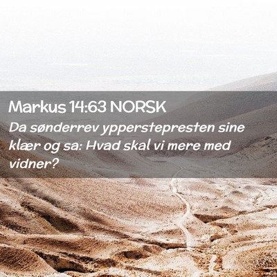 Picture 02 - Markus 14:63 NORSK - Da sønderrev ypperstepresten sine klær og sa: - Bible Verse Picture