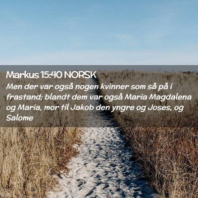 Picture 02 - Markus 15:40 NORSK - Men der var også nogen kvinner som så på i - Bible Verse Picture
