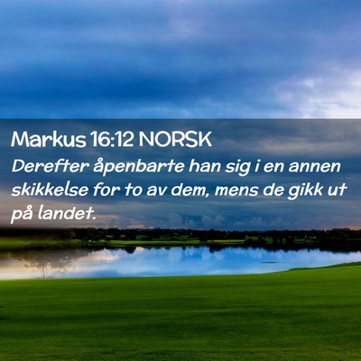 Picture 02 - Markus 16:12 NORSK - Derefter åpenbarte han sig i en annen skikkelse - Bible Verse Picture
