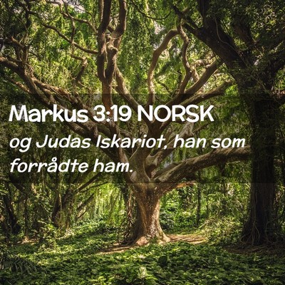 Picture 02 - Markus 3:19 NORSK - og Judas Iskariot, han som forrådte - Bible Verse Picture