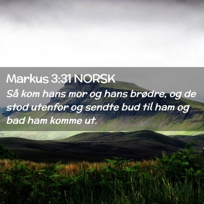 Picture 02 - Markus 3:31 NORSK - Så kom hans mor og hans brødre, og de stod - Bible Verse Picture