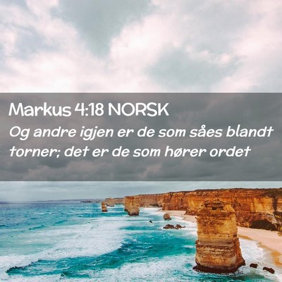 Picture 02 - Markus 4:18 NORSK - Og andre igjen er de som såes blandt torner; det - Bible Verse Picture