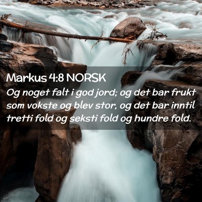Picture 02 - Markus 4:8 NORSK - Og noget falt i god jord; og det bar frukt som - Bible Verse Picture