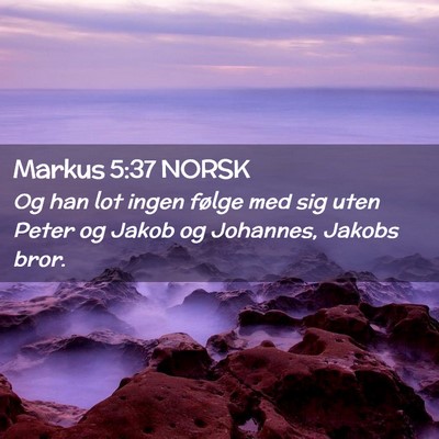 Picture 02 - Markus 5:37 NORSK - Og han lot ingen følge med sig uten Peter og - Bible Verse Picture