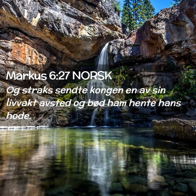 Picture 02 - Markus 6:27 NORSK - Og straks sendte kongen en av sin livvakt avsted - Bible Verse Picture