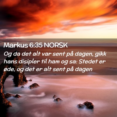Picture 02 - Markus 6:35 NORSK - Og da det alt var sent på dagen, gikk hans - Bible Verse Picture