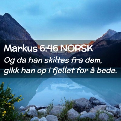 Picture 02 - Markus 6:46 NORSK - Og da han skiltes fra dem, gikk han op i fjellet - Bible Verse Picture