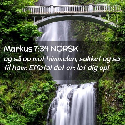 Picture 02 - Markus 7:34 NORSK - og så op mot himmelen, sukket og sa til ham: - Bible Verse Picture