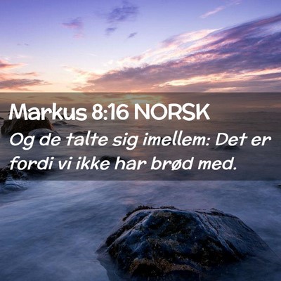 Picture 02 - Markus 8:16 NORSK - Og de talte sig imellem: Det er fordi vi ikke har - Bible Verse Picture