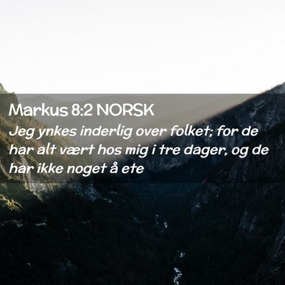 Picture 02 - Markus 8:2 NORSK - Jeg ynkes inderlig over folket; for de har alt - Bible Verse Picture