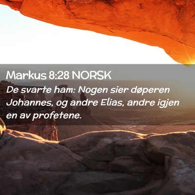 Picture 02 - Markus 8:28 NORSK - De svarte ham: Nogen sier døperen Johannes, og - Bible Verse Picture