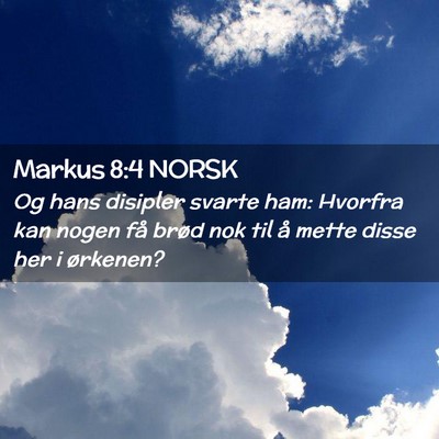 Picture 02 - Markus 8:4 NORSK - Og hans disipler svarte ham: Hvorfra kan nogen - Bible Verse Picture