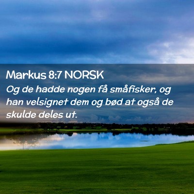 Picture 02 - Markus 8:7 NORSK - Og de hadde nogen få småfisker, og han - Bible Verse Picture