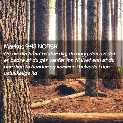 Picture 02 - Markus 9:43 NORSK - Og om din hånd frister dig, da hugg den av! det - Bible Verse Picture