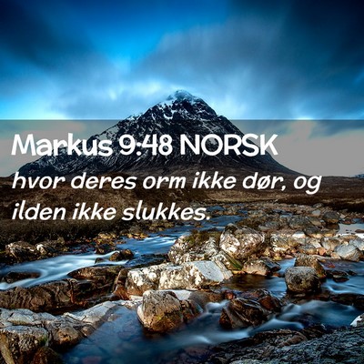 Picture 02 - Markus 9:48 NORSK - hvor deres orm ikke dør, og ilden ikke - Bible Verse Picture