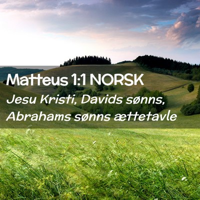 Picture 02 - Matteus 1:1 NORSK - Jesu Kristi, Davids sønns, Abrahams sønns - Bible Verse Picture
