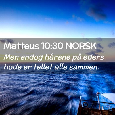 Picture 02 - Matteus 10:30 NORSK - Men endog hårene på eders hode er tellet alle - Bible Verse Picture