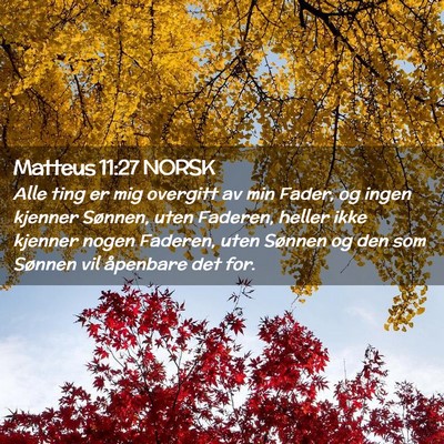 Picture 02 - Matteus 11:27 NORSK - Alle ting er mig overgitt av min Fader, og ingen - Bible Verse Picture