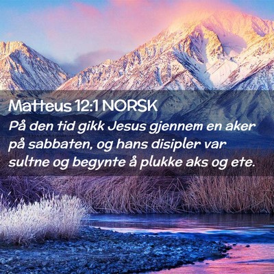Picture 02 - Matteus 12:1 NORSK - På den tid gikk Jesus gjennem en aker på - Bible Verse Picture