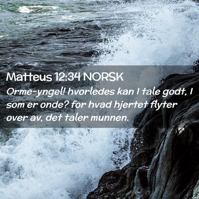 Picture 02 - Matteus 12:34 NORSK - Orme-yngel! hvorledes kan I tale godt, I som er - Bible Verse Picture