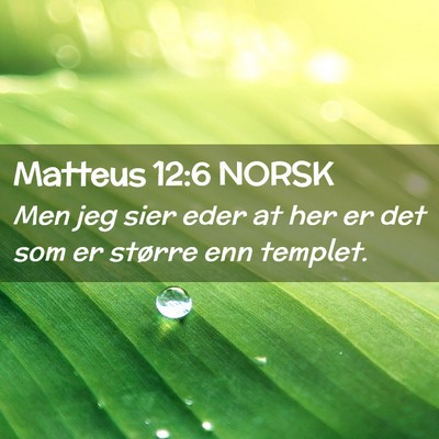 Picture 02 - Matteus 12:6 NORSK - Men jeg sier eder at her er det som er større - Bible Verse Picture