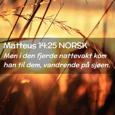 Picture 02 - Matteus 14:25 NORSK - Men i den fjerde nattevakt kom han til dem, - Bible Verse Picture