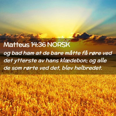 Picture 02 - Matteus 14:36 NORSK - og bad ham at de bare måtte få røre ved det - Bible Verse Picture
