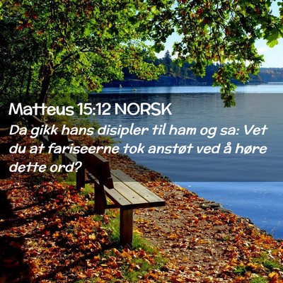 Picture 02 - Matteus 15:12 NORSK - Da gikk hans disipler til ham og sa: Vet du at - Bible Verse Picture
