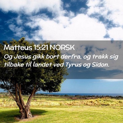 Picture 02 - Matteus 15:21 NORSK - Og Jesus gikk bort derfra, og trakk sig tilbake - Bible Verse Picture