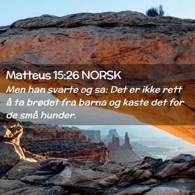 Picture 02 - Matteus 15:26 NORSK - Men han svarte og sa: Det er ikke rett å ta - Bible Verse Picture