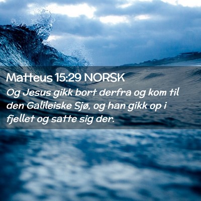 Picture 02 - Matteus 15:29 NORSK - Og Jesus gikk bort derfra og kom til den - Bible Verse Picture