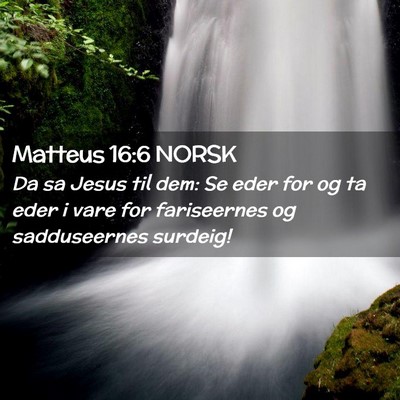 Picture 02 - Matteus 16:6 NORSK - Da sa Jesus til dem: Se eder for og ta eder i - Bible Verse Picture