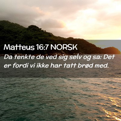 Picture 02 - Matteus 16:7 NORSK - Da tenkte de ved sig selv og sa: Det er fordi vi - Bible Verse Picture