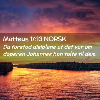 Picture 02 - Matteus 17:13 NORSK - Da forstod disiplene at det var om døperen - Bible Verse Picture