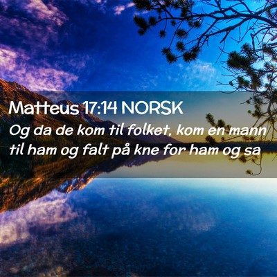 Picture 02 - Matteus 17:14 NORSK - Og da de kom til folket, kom en mann til ham og - Bible Verse Picture