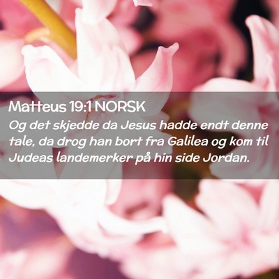 Picture 02 - Matteus 19:1 NORSK - Og det skjedde da Jesus hadde endt denne tale, da - Bible Verse Picture