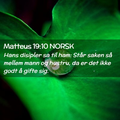 Picture 02 - Matteus 19:10 NORSK - Hans disipler sa til ham: Står saken så mellem - Bible Verse Picture
